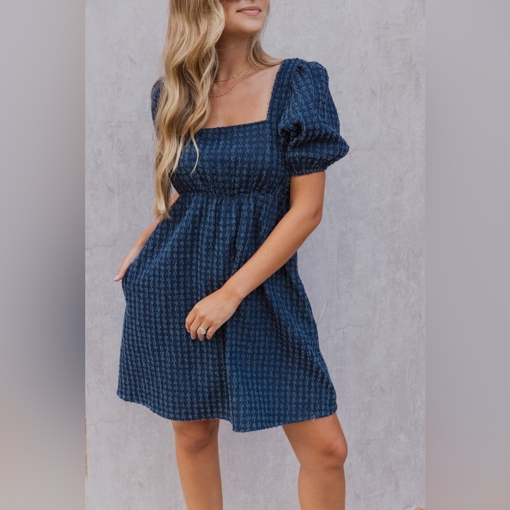 Day and moon denim mini dress. Size Lg. NWT